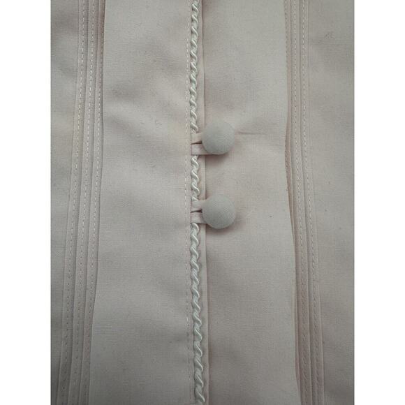 Vintage Womens Pink Tuxedo Pleated Pintuck Embroidered Button Up Blouse Sz Large - Picture 7 of 14